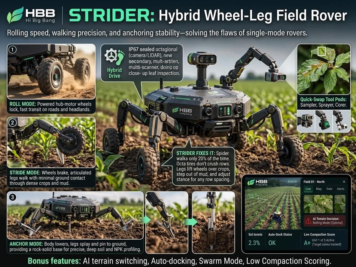 HBB Strider supplied concept artwork showing the rover and proposed field capabilities